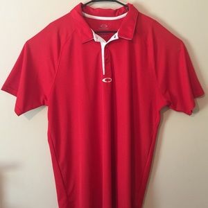 Oakley Ohydrolix Short Sleeve Red White Polo Golf